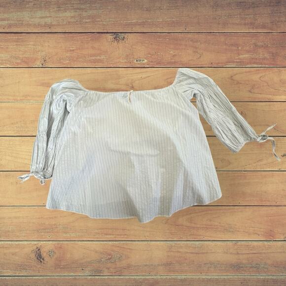 Bebe striped off shoulder padded blouse - Picture 6 of 7